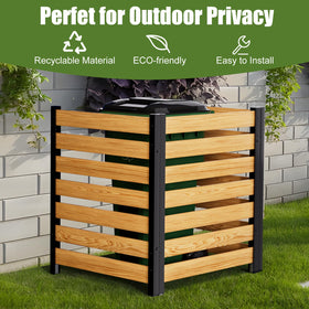 JN YANYULOU wood privacy screen closeup shows natural grain and warm tones.