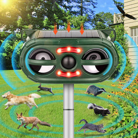 JNKNT Animal Repeller with solar panel protects outdoor spaces