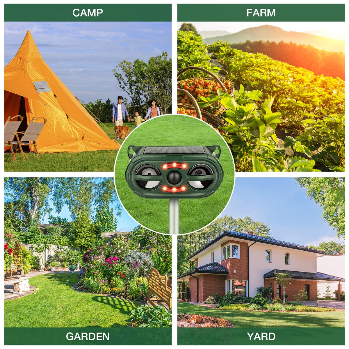 JNKNT Animal Repeller ultrasonic speaker emits deterrent signals