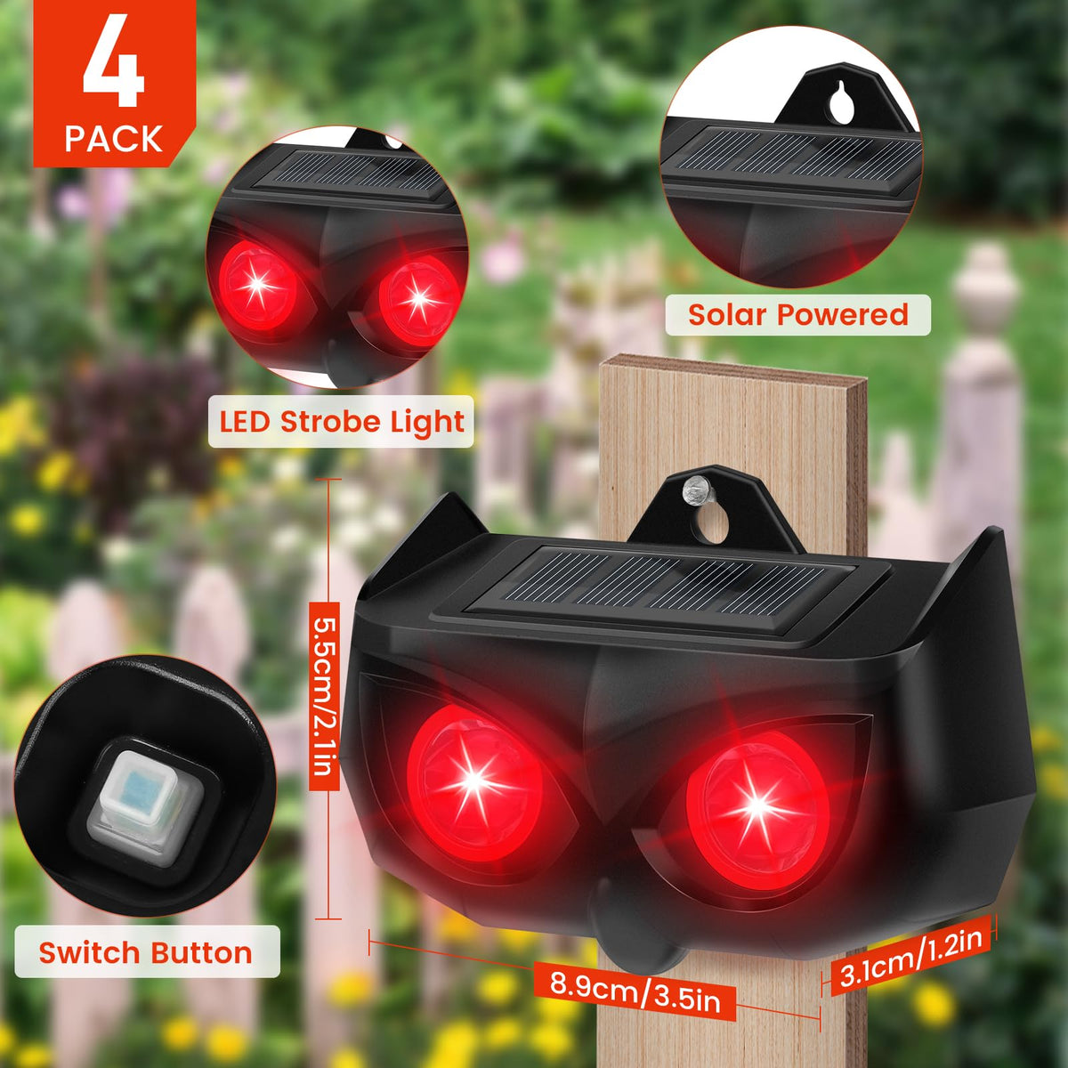 JNKNT IP44 waterproof unit with 360-degree coverage for gardens.