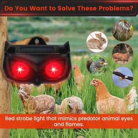 JNKNT device during dusk usage, activating red lights to mimic predators.