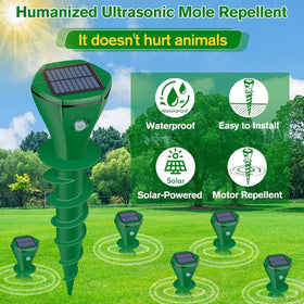 JNKNT Solar-powered ultrasonic repellent for outdoor installation, no wires.