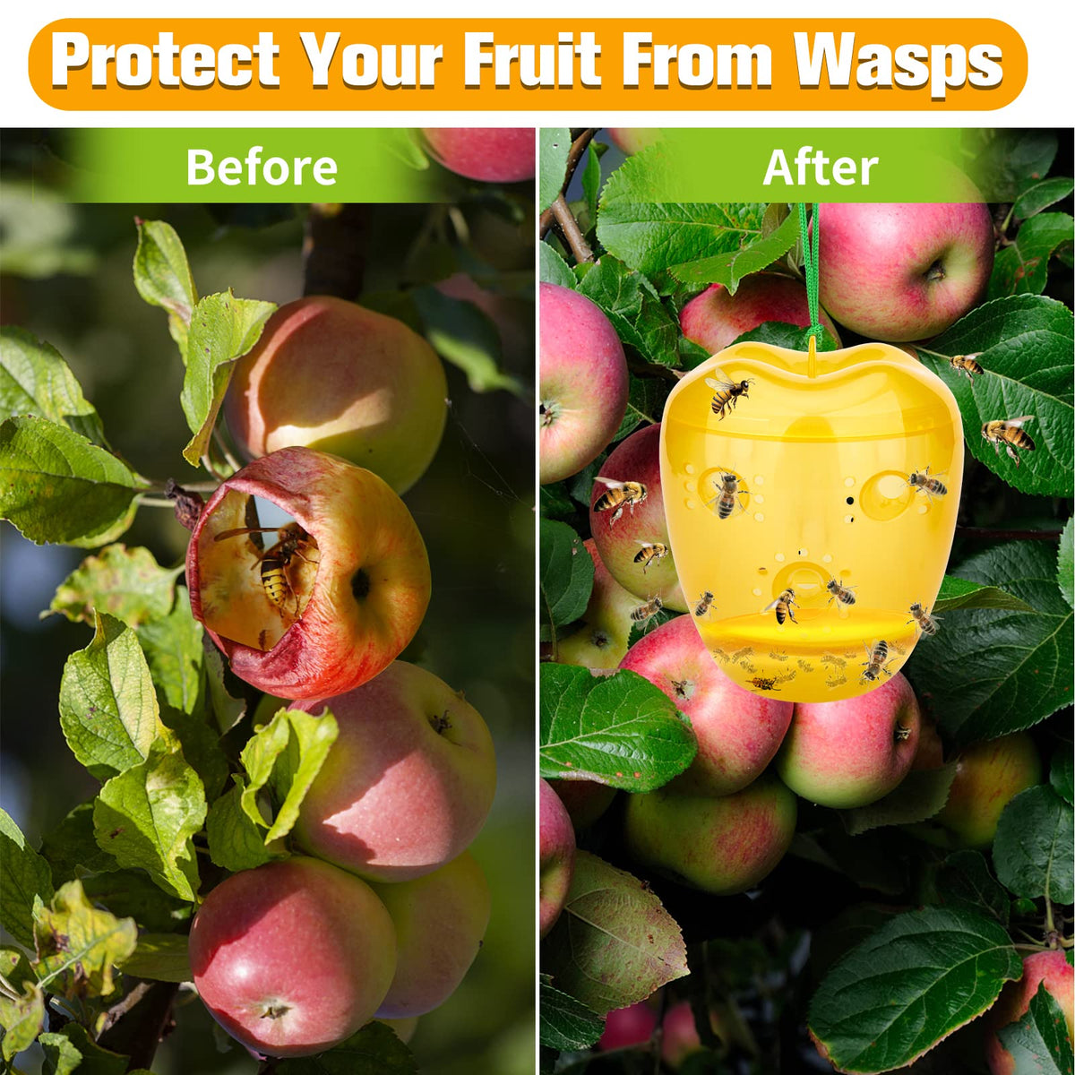 JNKNT Wasp Trap includes an 18 inch nylon cord for secure hanging