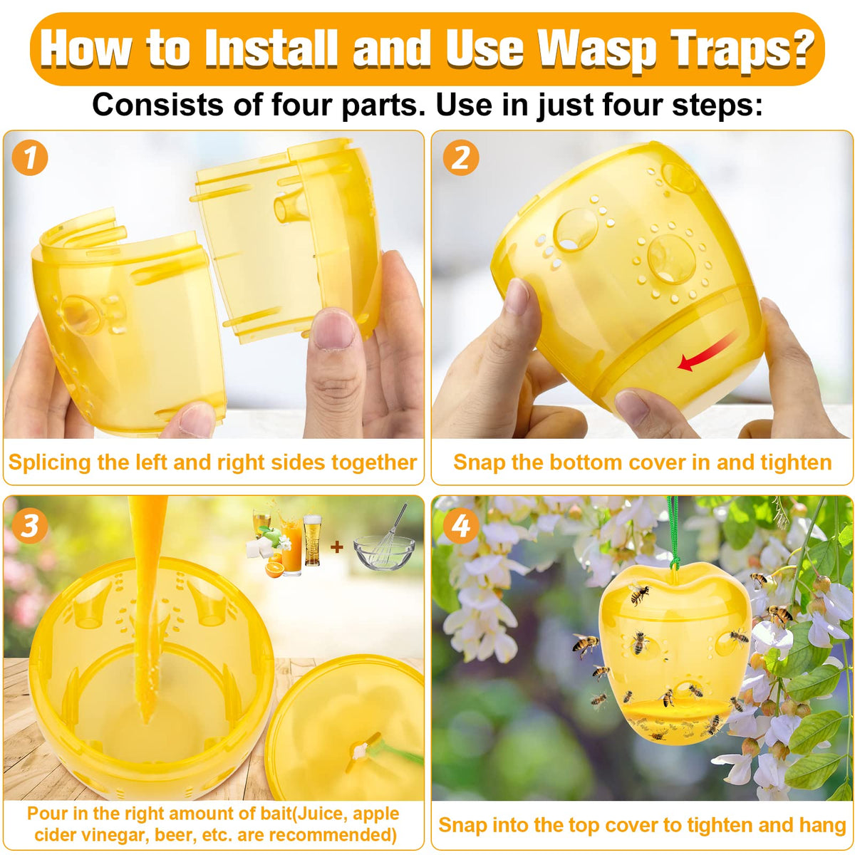 JNKNT Wasp Trap suited for gardens, backyards, farms and campsites