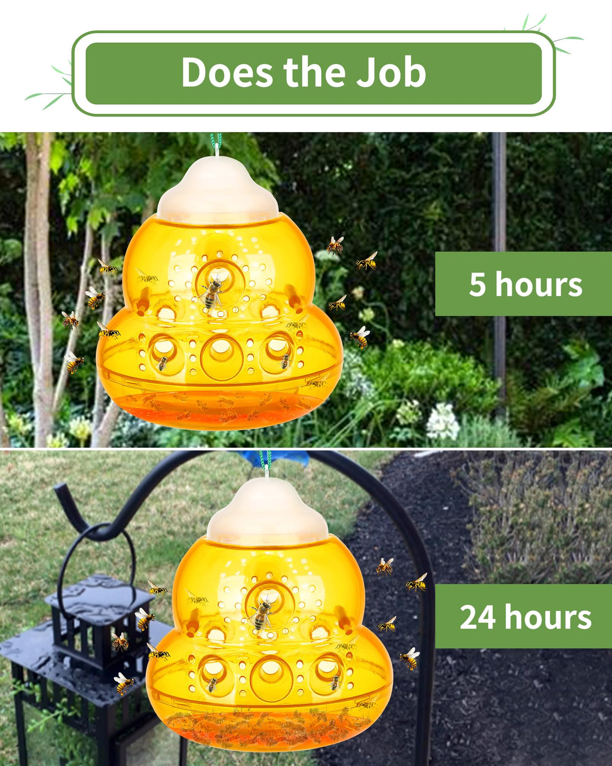 JNKNT Wasp Trap ventilation holes disperse bait scent effectively.