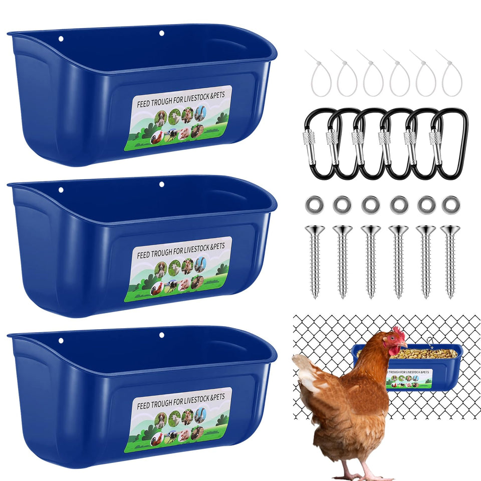 JNYLYFC chicken feeder waterer 3-pack keeps feed accessible for poultry