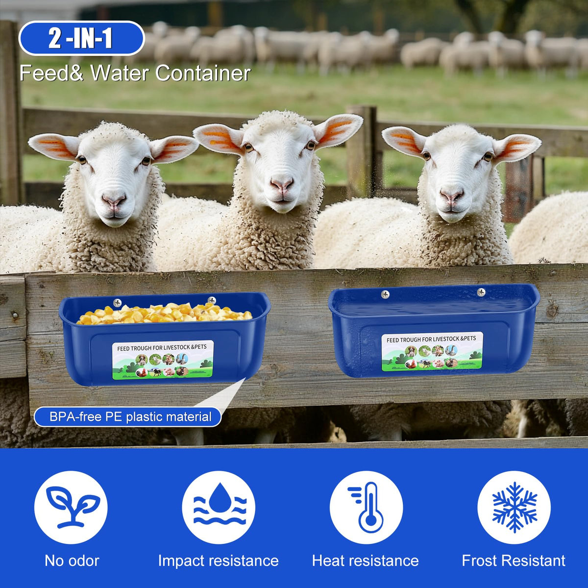 JNYLYFC hanging feeder clip-system mounted on fence for easy access