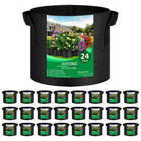 JNYONG 24-pack 10 gallon grow bags show thickened non-woven fabric for durable long-lasting use.