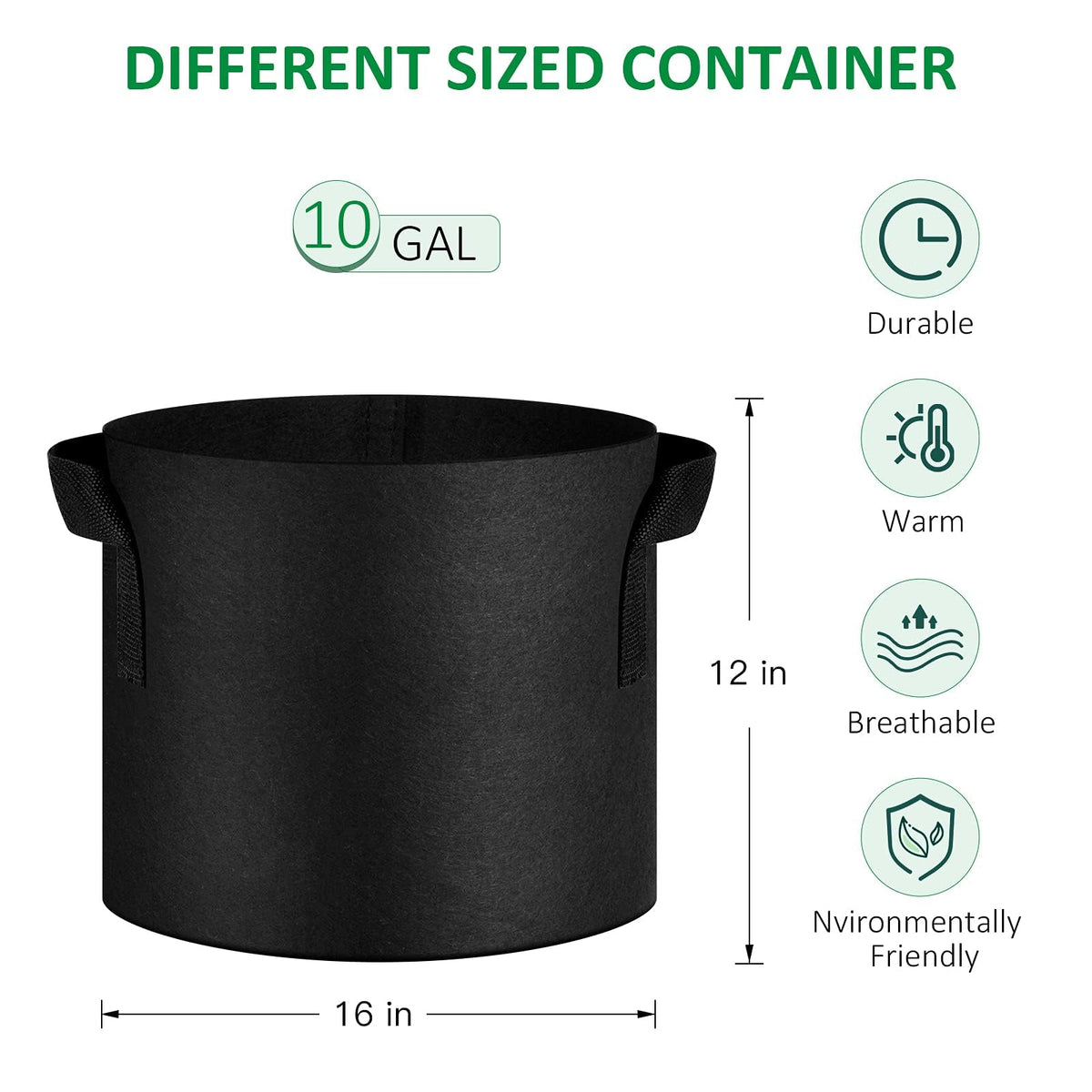 JNYONG aeration fabric pots highlight breathable material that promotes air circulation around roots.