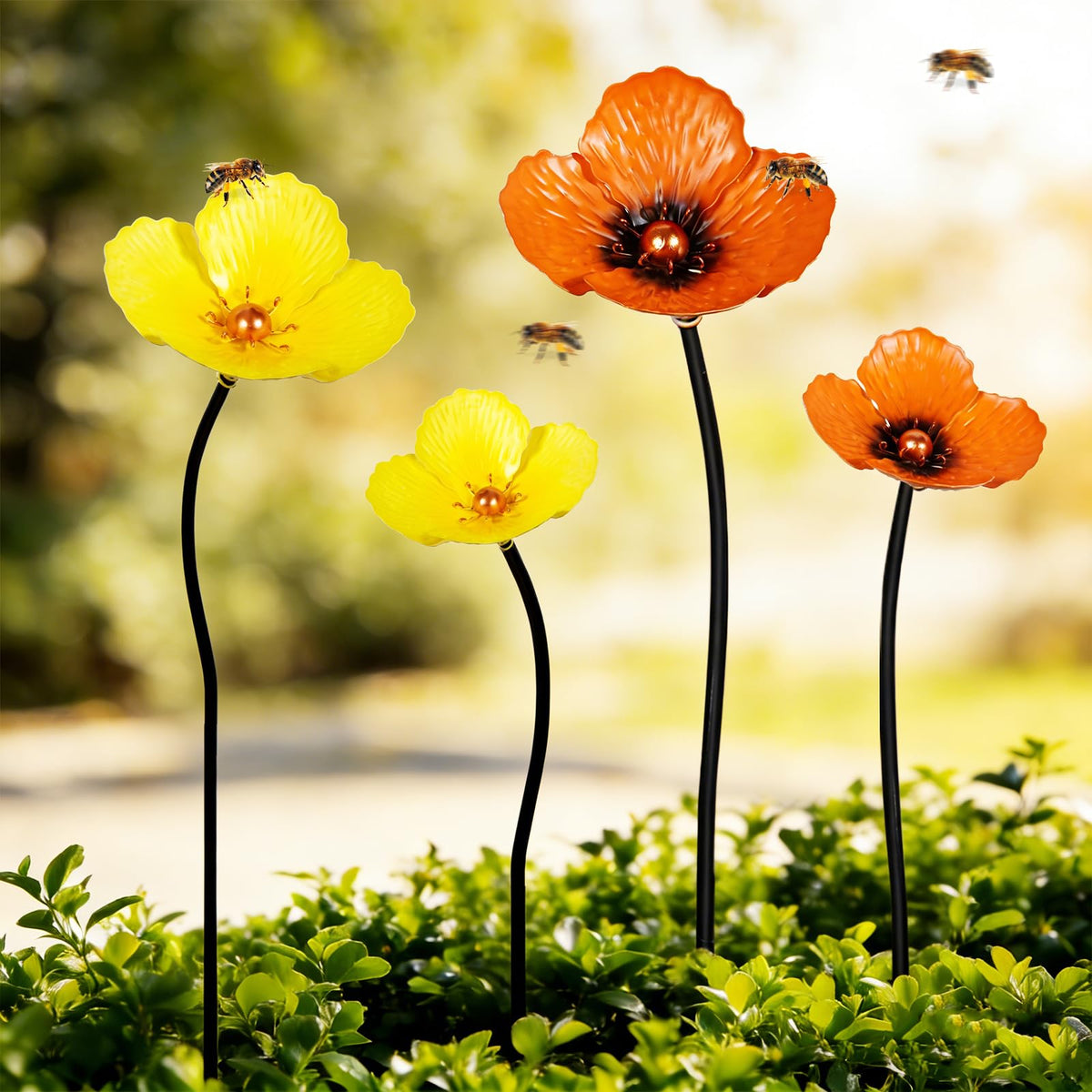 Jo.Devivre orange poppy closeup petal texture adds depth to outdoor decor