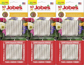 Jobe's flowering spikes in soil provide steady root nutrition for blooms.