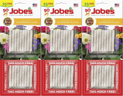 Jobe's flowering spikes in soil provide steady root nutrition for blooms.