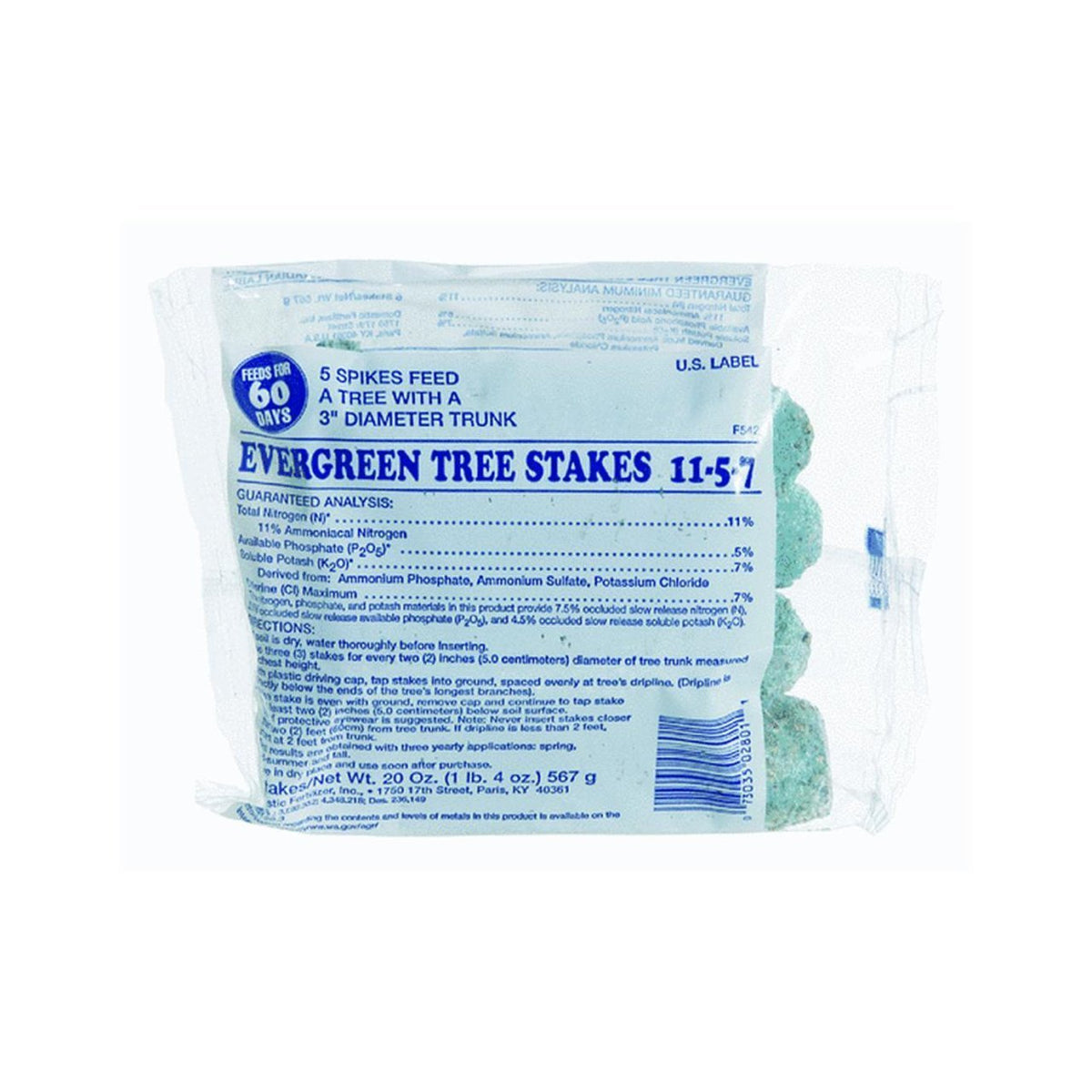 Jobe's Organics evergreen fertilizer spike closeup delivering slow-release nutrients to evergreen roots