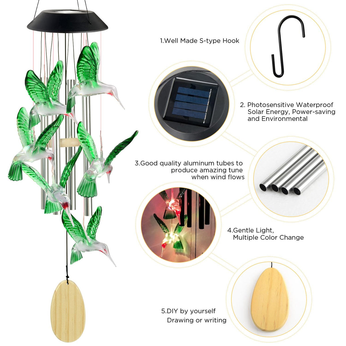 JOBOSI elegant hanging hummingbird decor elevates entryways or windows.
