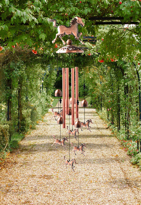 Jobosi wind chimes hanging outdoors adds cheerful atmosphere to garden or balcony.