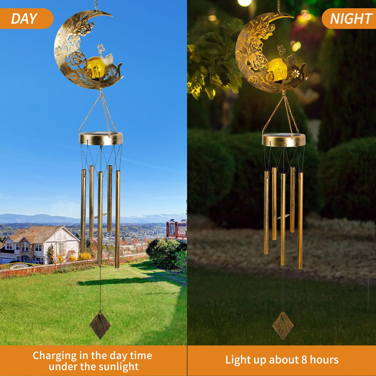 JOBOSI outdoor decor wind chime creates tranquil garden ambience.