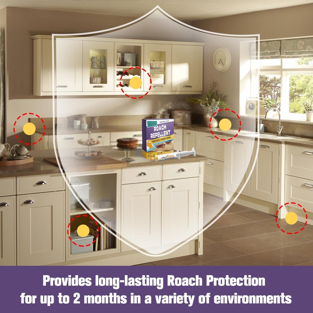 JOBUIZ Roach Deterrent for kitchen corners and cabinets reduces activity discreetly.