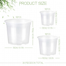JOBVERT clear nursery pot 4 inch with drainage supports healthy roots