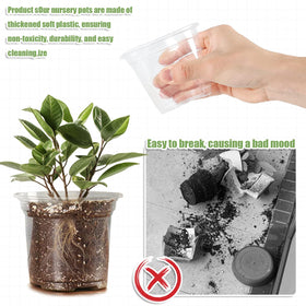 JOBVERT clear nursery pot 5 inch with drainage for larger transplants