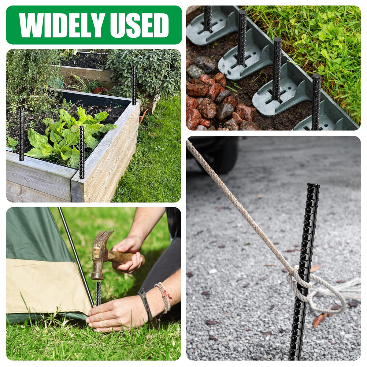 JOBVERT galvanized rebar stakes deliver lasting outdoor performance.