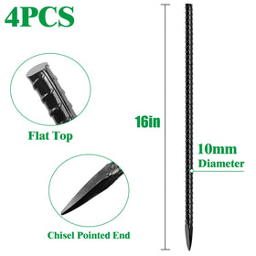 JOBVERT heavy-duty ground stake with j-hook for sturdy ground fixation.