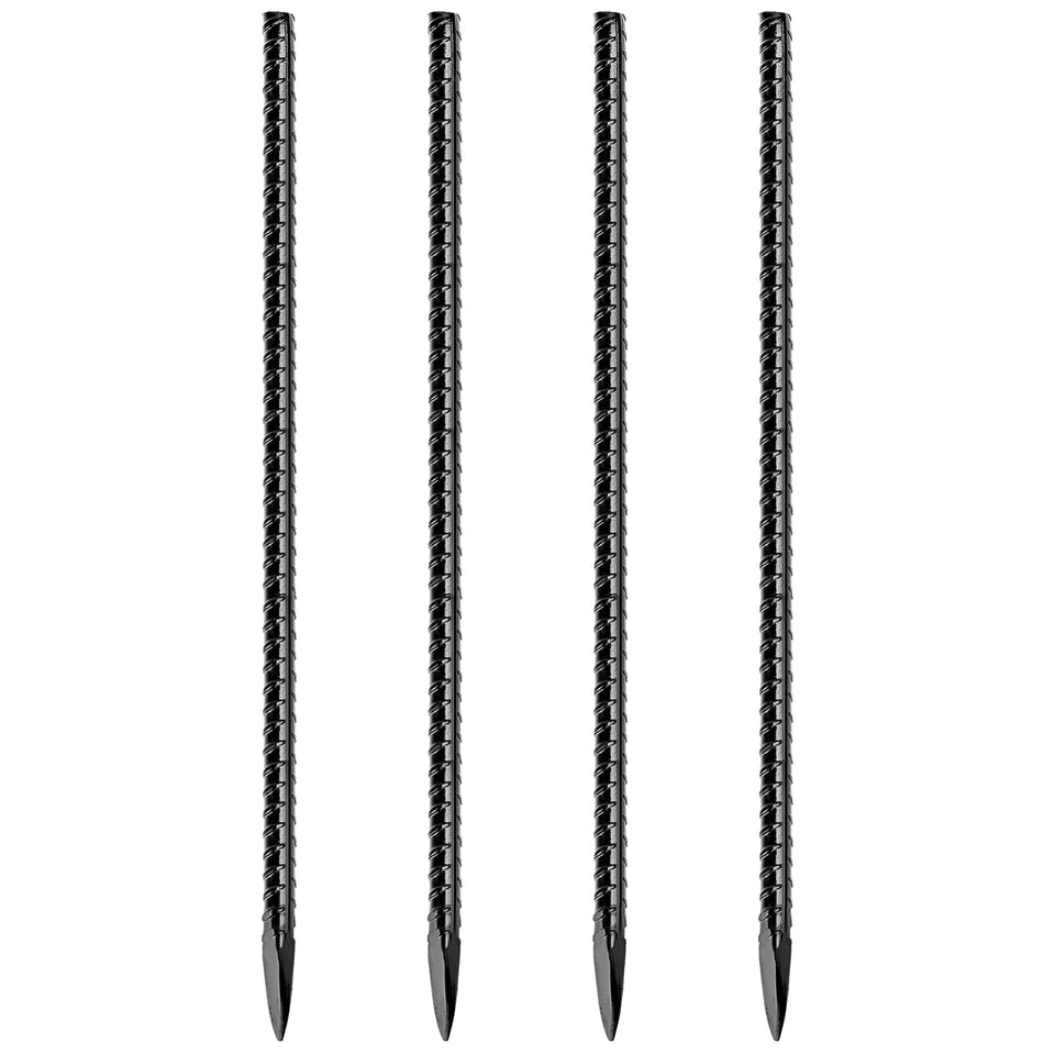 JOBVERT rebar stakes with i-shape black finish ideal for secure tent anchoring.