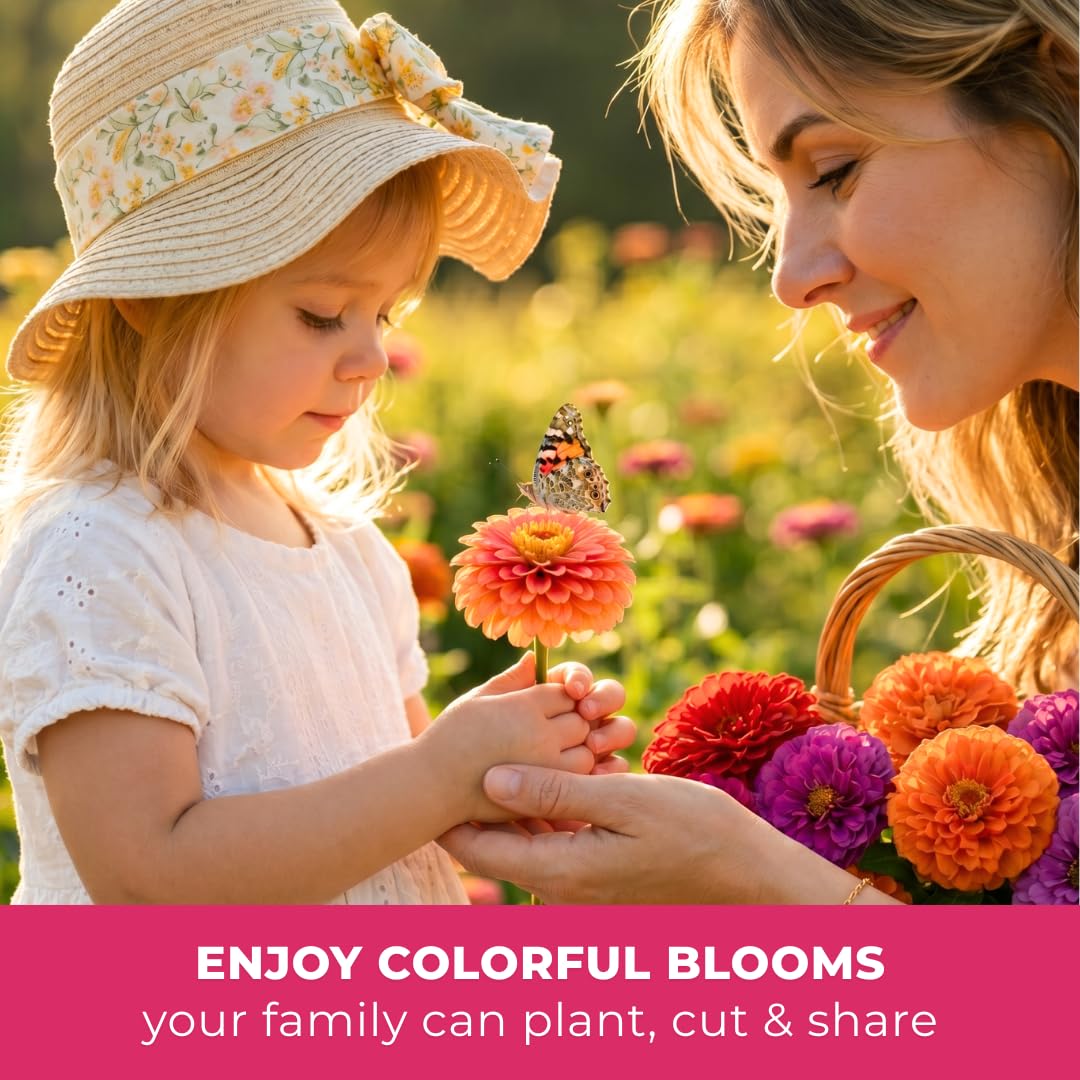JOCADEW pollinator-friendly zinnias attract bees and butterflies to summer gardens