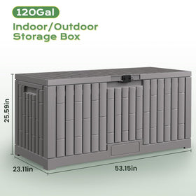 Jocoevol waterproof UV-resistant deck box shields pool toys from weather
