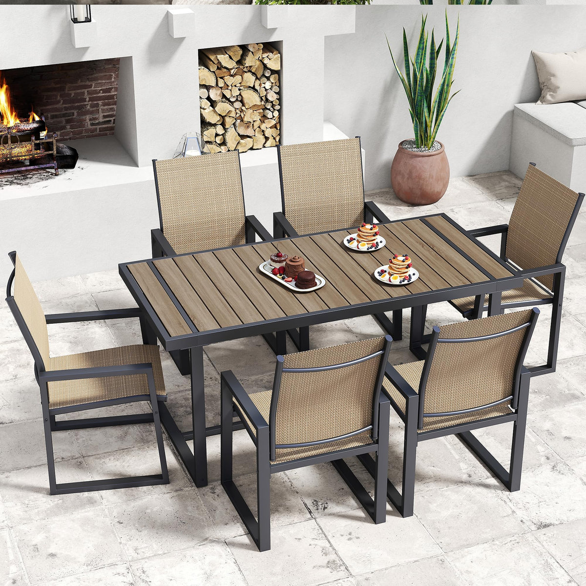 Jocoevol galvanized metal frame resists rust for year-round patio use.