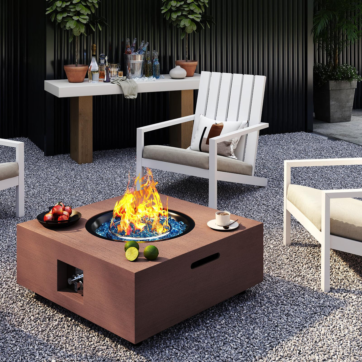 Jocoevol decorative glass rocks enhance flame aesthetics.