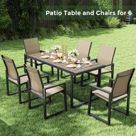 Jocoevol Textilene dining chair with ergonomic back supports outdoor comfort.