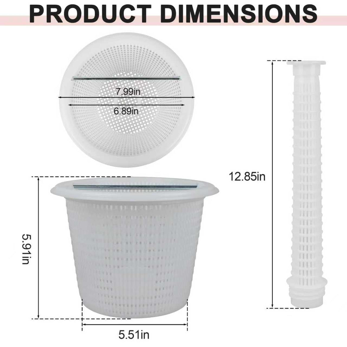 JODDMTTY skimmer basket with easy-clean handle for quick removal.