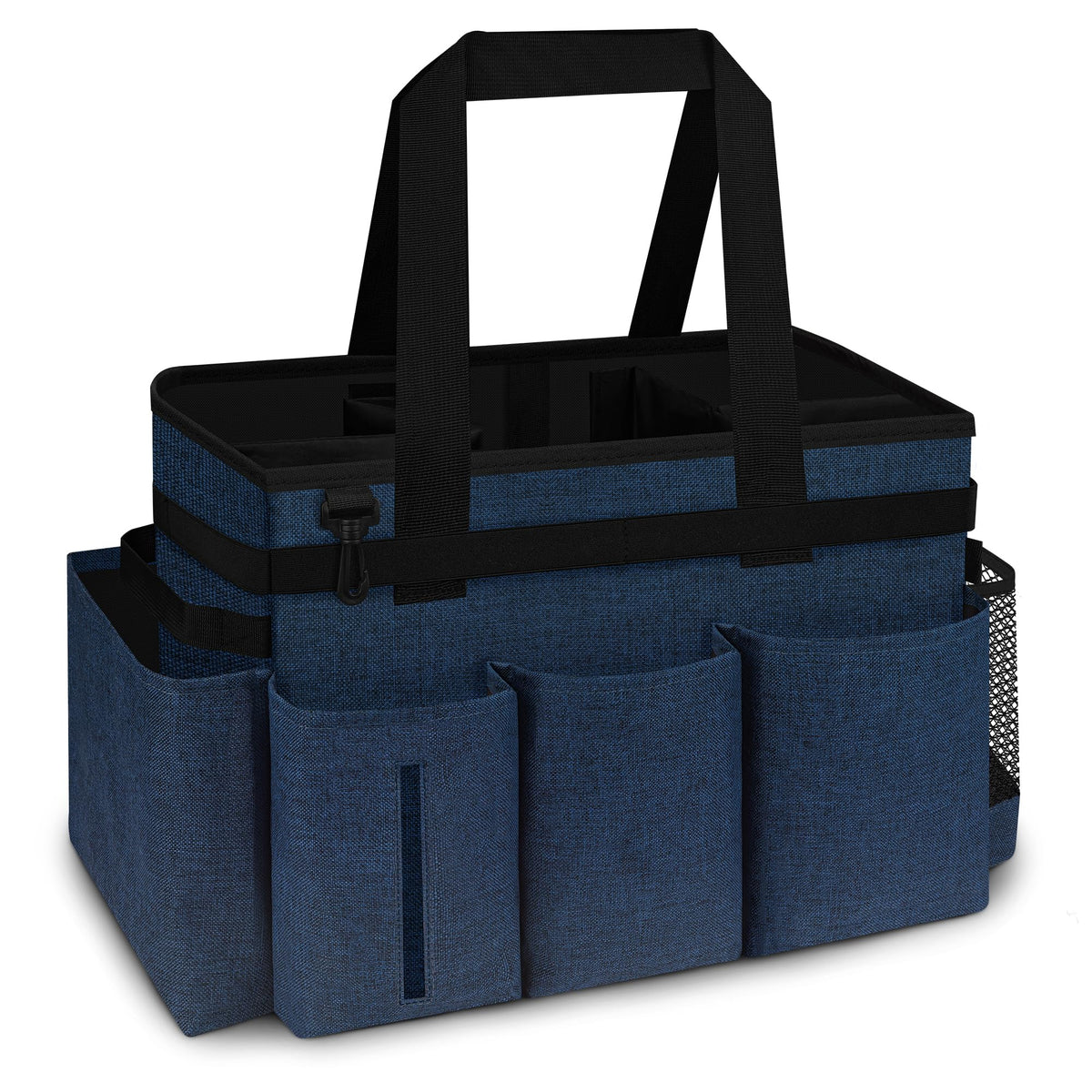 Joe and JoseRin hot tub chemical storage bag showing rugged spa storage capacity