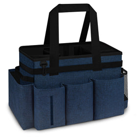 Joe and JoseRin hot tub chemical storage bag showing rugged spa storage capacity