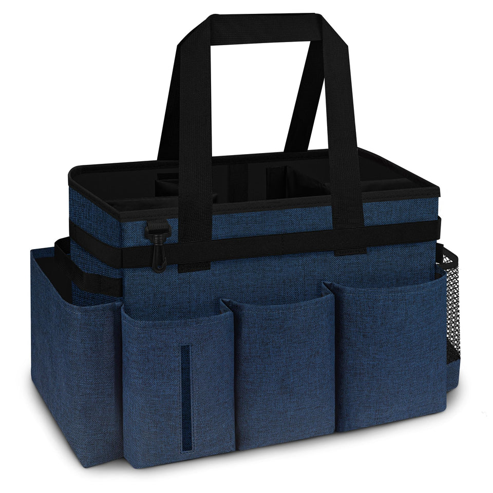 Joe and JoseRin hot tub chemical storage bag showing rugged spa storage capacity
