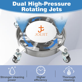 JOEJET 360-degree wheels provide flexible movement around the undercarriage