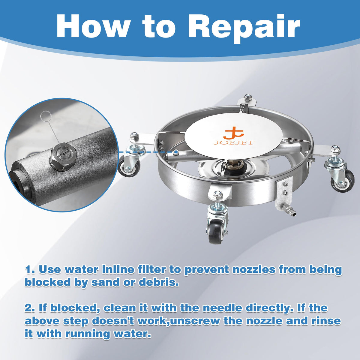 JOEJET complete attachment kit includes all components for undercarriage washing