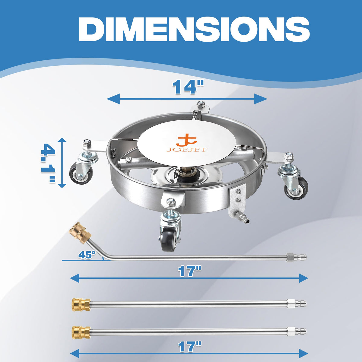 JOEJET dual high-pressure jets intensify cleaning while conserving water