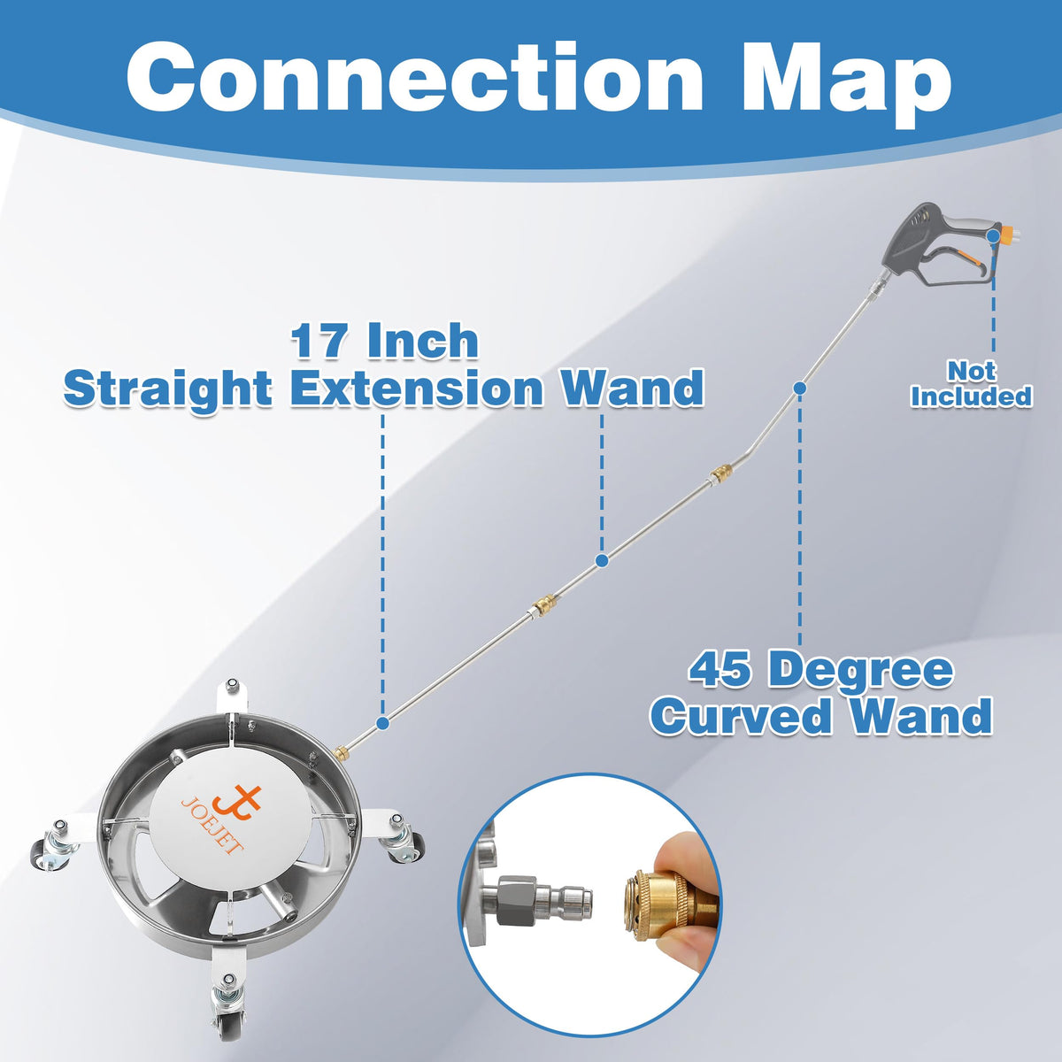 JOEJET 17-inch extension wands extend reach for hard-to-access areas