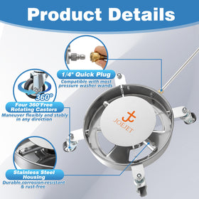 JOEJET stainless steel construction resists rust and corrosion for long-lasting use