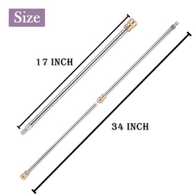 Two-pack extension wands provide longer reach and flexible configurations.