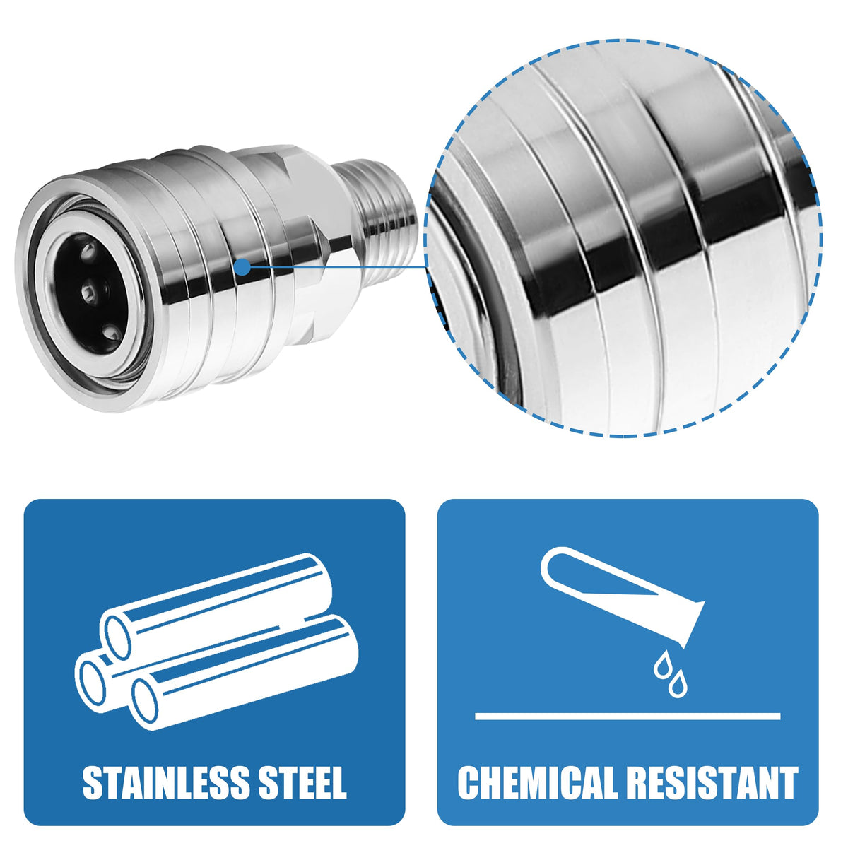 JOEJET corrosion-resistant fittings endure outdoor cleaning with frequent connect-disconnect cycles