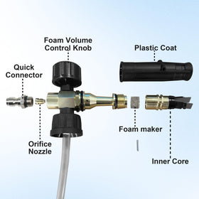 JOEJET multi-surface foam gun cleans cars, driveways, and windows efficiently