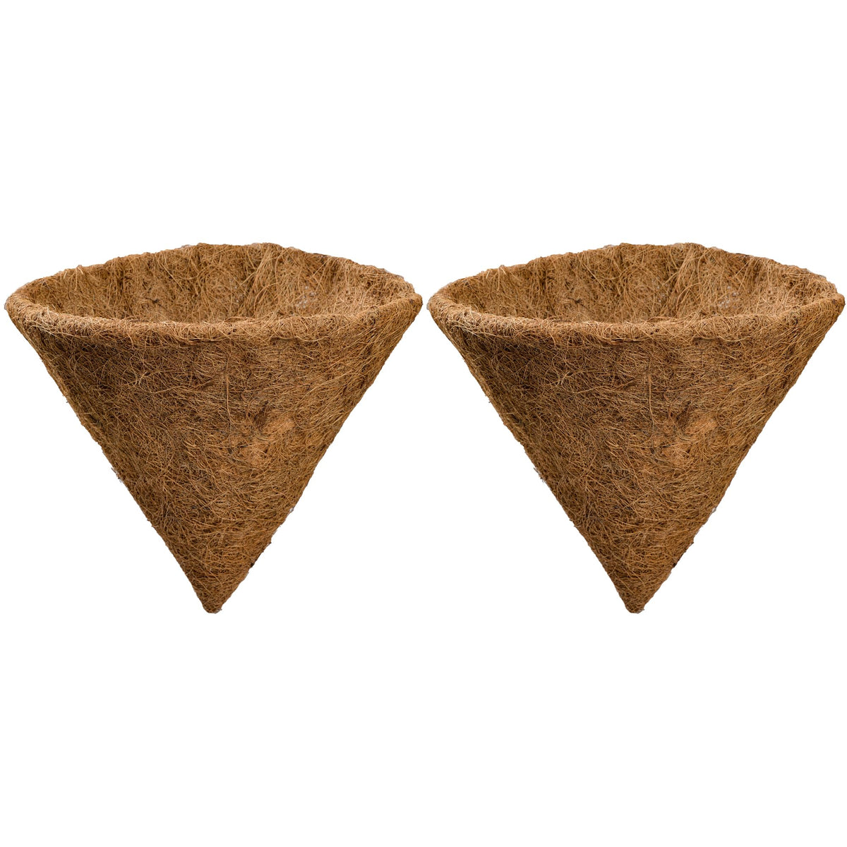 JOENHOPER cone-shaped coco liner for 12-inch baskets improves drainage and moisture control.