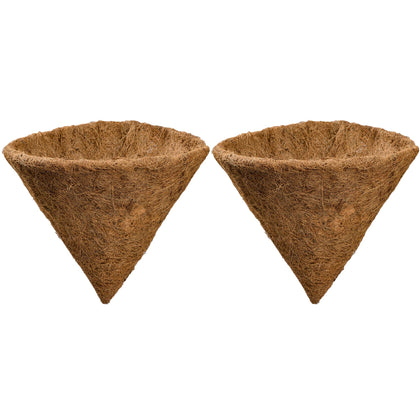 JOENHOPER cone-shaped coco liner for 12-inch baskets improves drainage and moisture control.