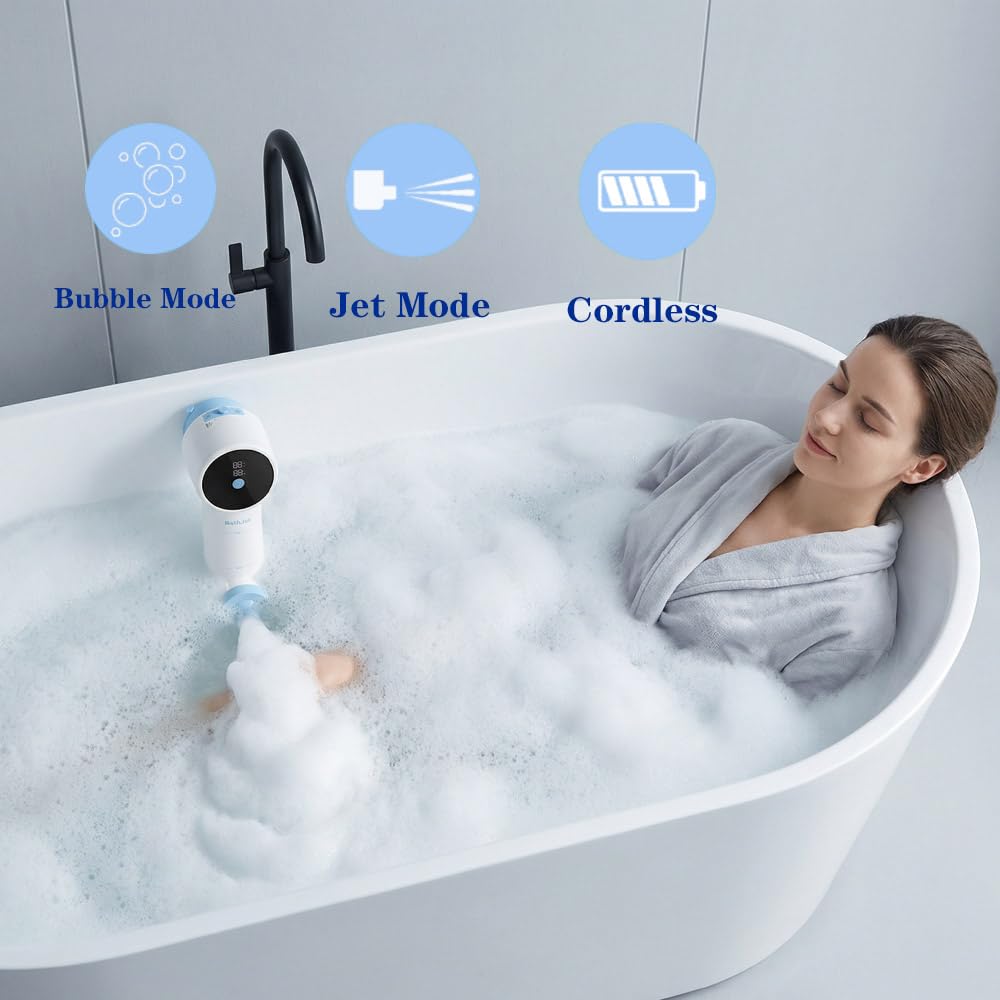 Joepoe Bath Jet Spa bubble mode provides soothing full-body relaxation during baths