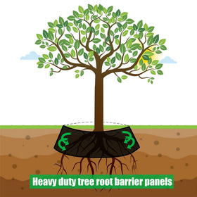 Joewuzun landscape edging near driveway demonstrates root growth control.
