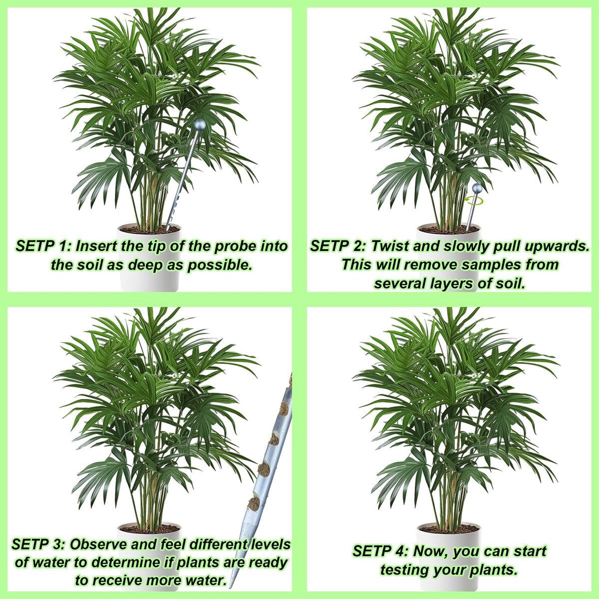 Joewuzun moisture-check probe helps detect soil dampness manually