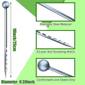 Joewuzun stainless-steel soil probe ready for durable soil sampling