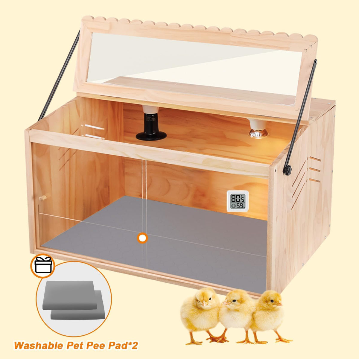 JOGEPEYO brooder box includes accessories for quick setup and use.